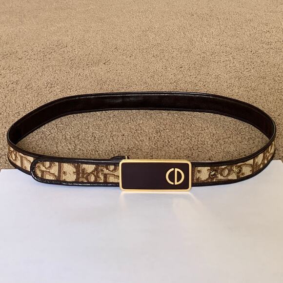 D1020 Christian Dior women's 70 cm 28 inch brown trotter belt - Picture 1 of 4